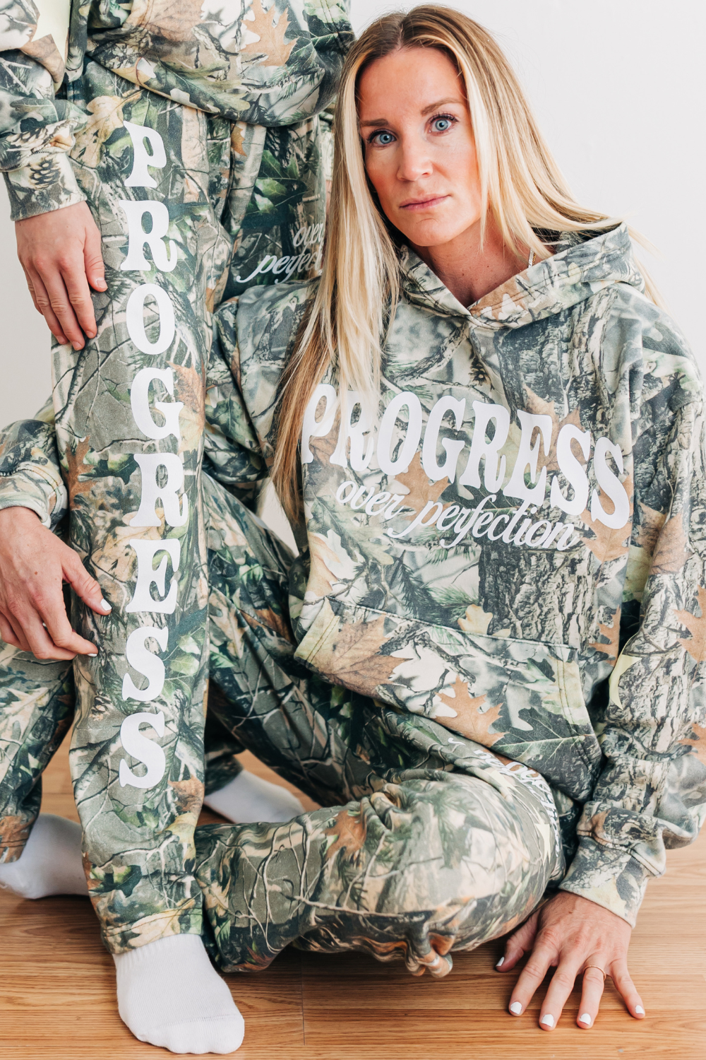 Progress over Perfection Camo Hoodie