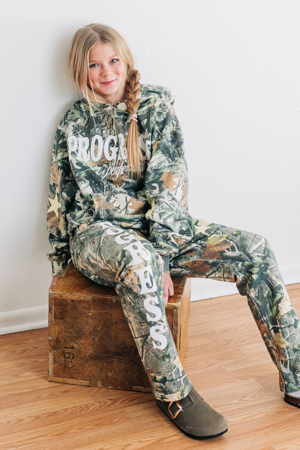 Progress over Perfection Camo Hoodie