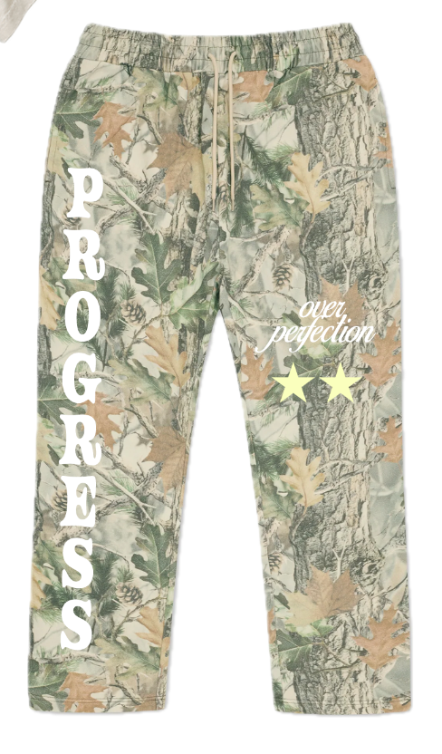 Progress Over Perfection Camo Sweatpants